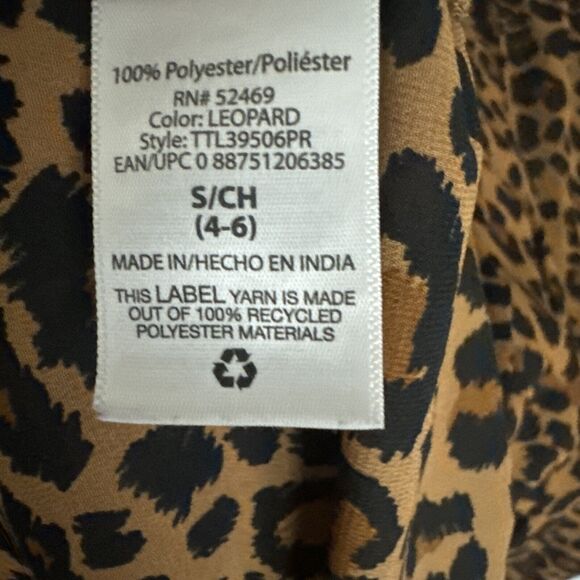 Womens Babydoll Dress Sz Small Leopard Lined Tassel Animal Print Boho Brown - Picture 13 of 16